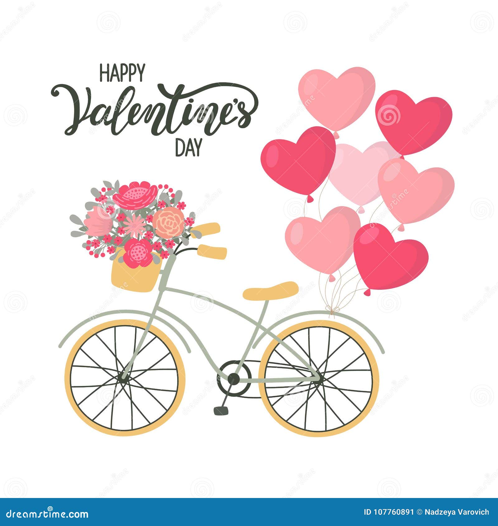 Download Valentines Day Background Bicycle With Heart Shaped ...