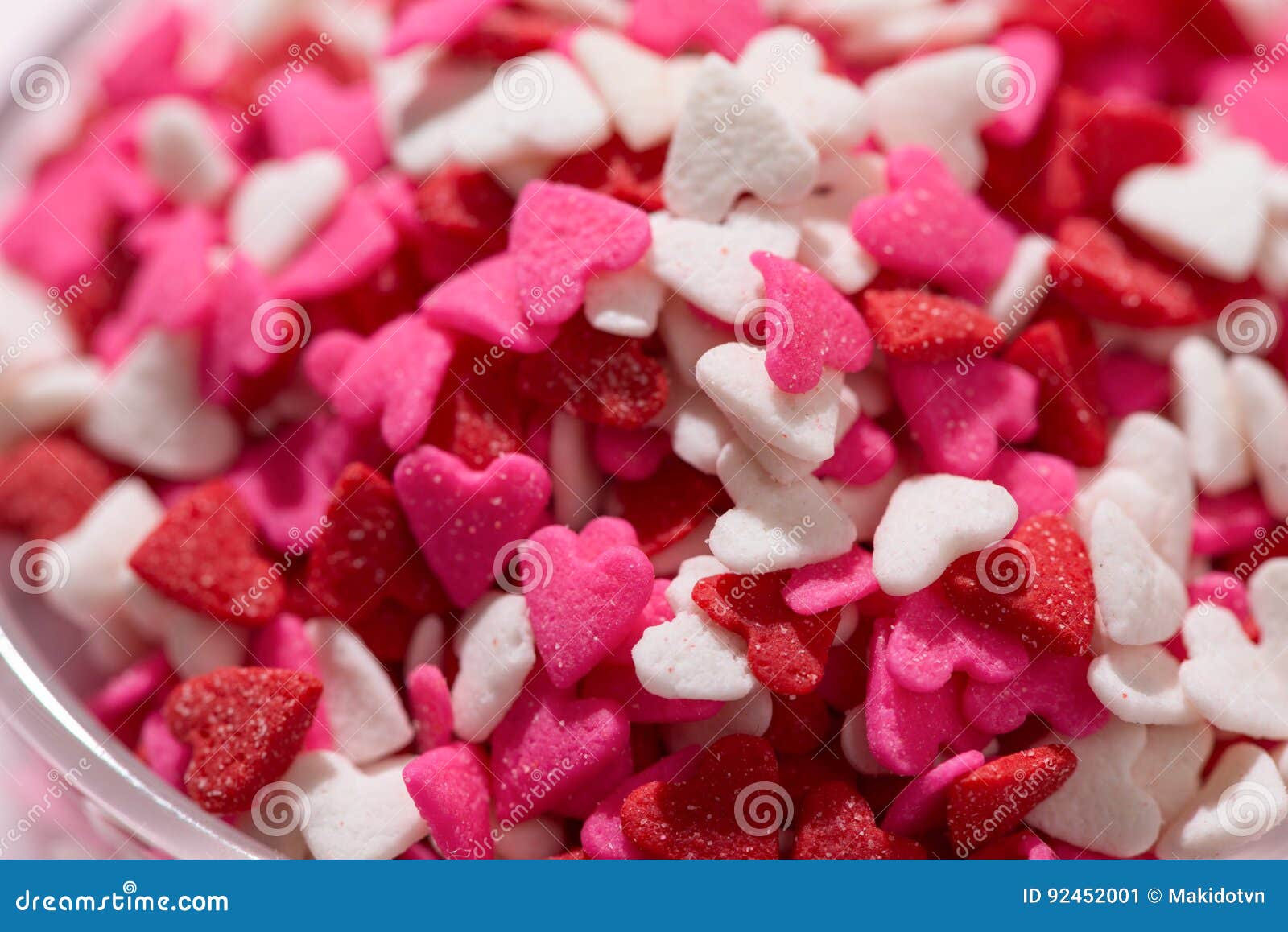 Valentines Day. Closeup of Colorful Candy Hearts. Stock Image Image