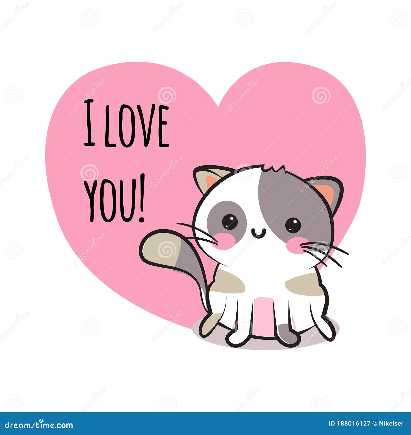 Valentines Day Congratulation Card with Cartoon Cute Smiley Kitten and Pink Heart with Text I Love You. Funny and Lovely Stock Vector - Illustration of decoration, holiday: 188016127 Valentines Day Congratulation Card with Cartoon Cute Smiley Kitten and Pink Heart with Text I Love You. Funny and Lovely Stock Vector - Illustration of decoration, holiday: 188016127