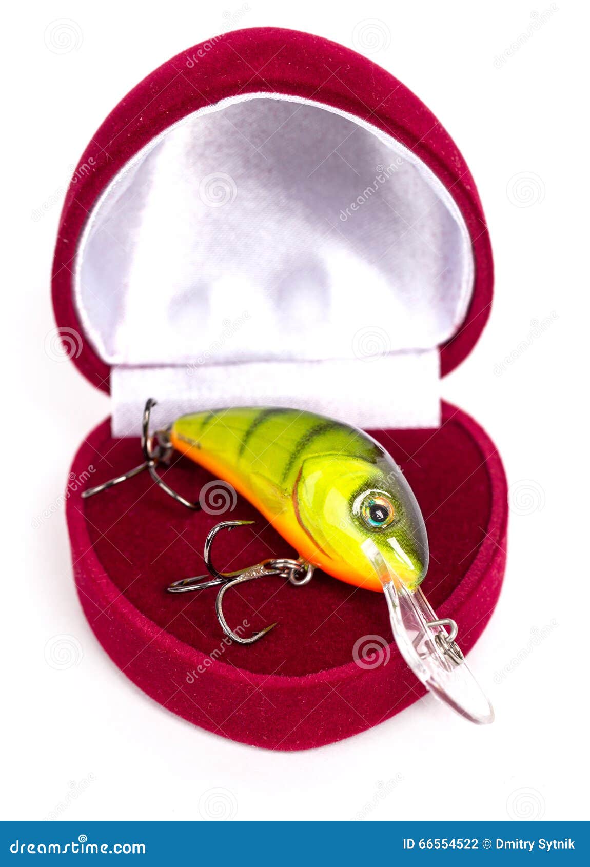 Valentines Day Fishing Surprise Present Stock Photo - Image of