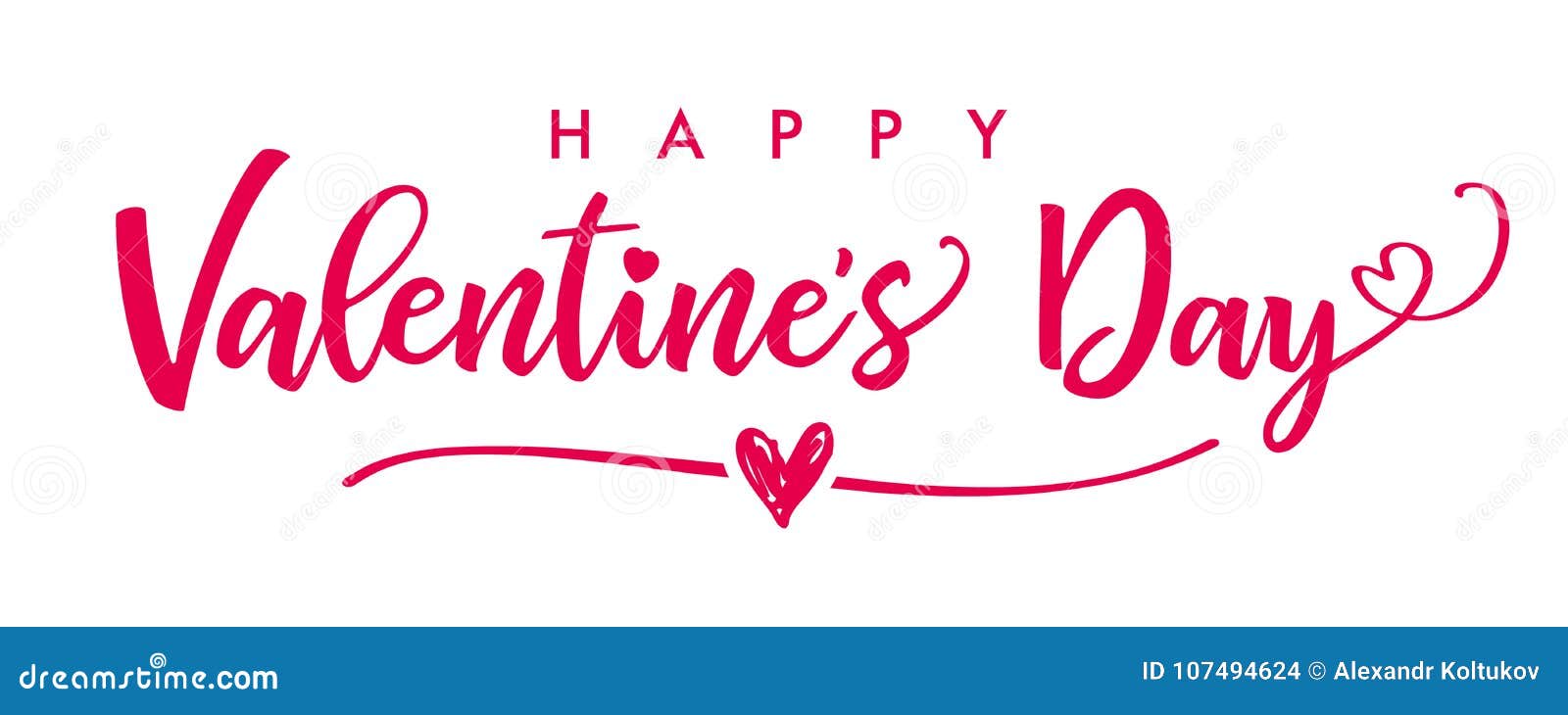 lettering happy valentines day banner