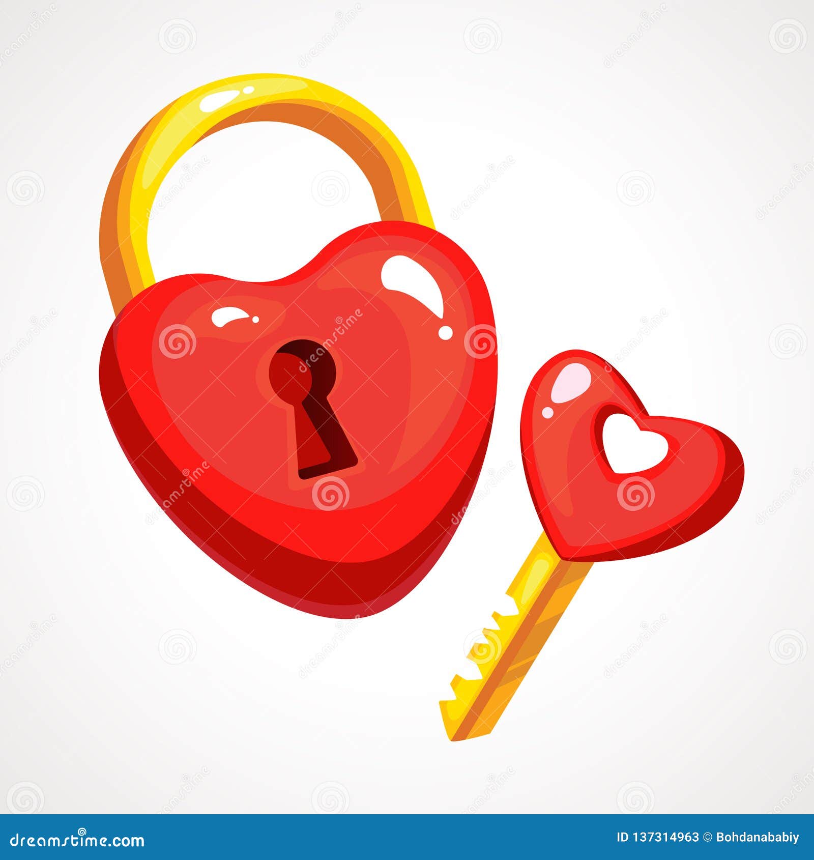 Download Vector Illustration Red Heart Lock And Key Stock Vector ...