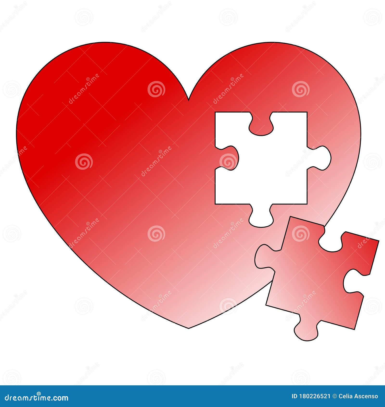 Valentines Day Heart Puzzle Piece Stock Image - Illustration of concept ...