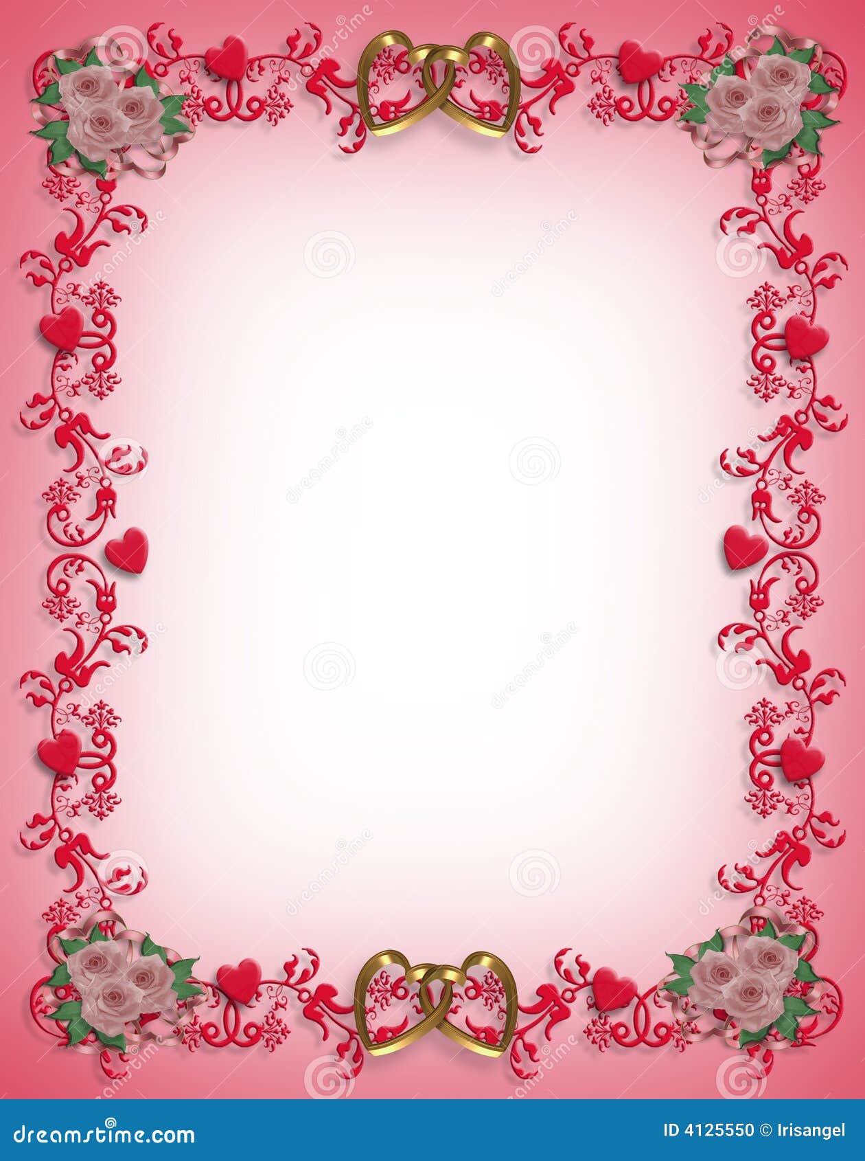 Valentines Day Hearts Border Design Stock Illustration ...