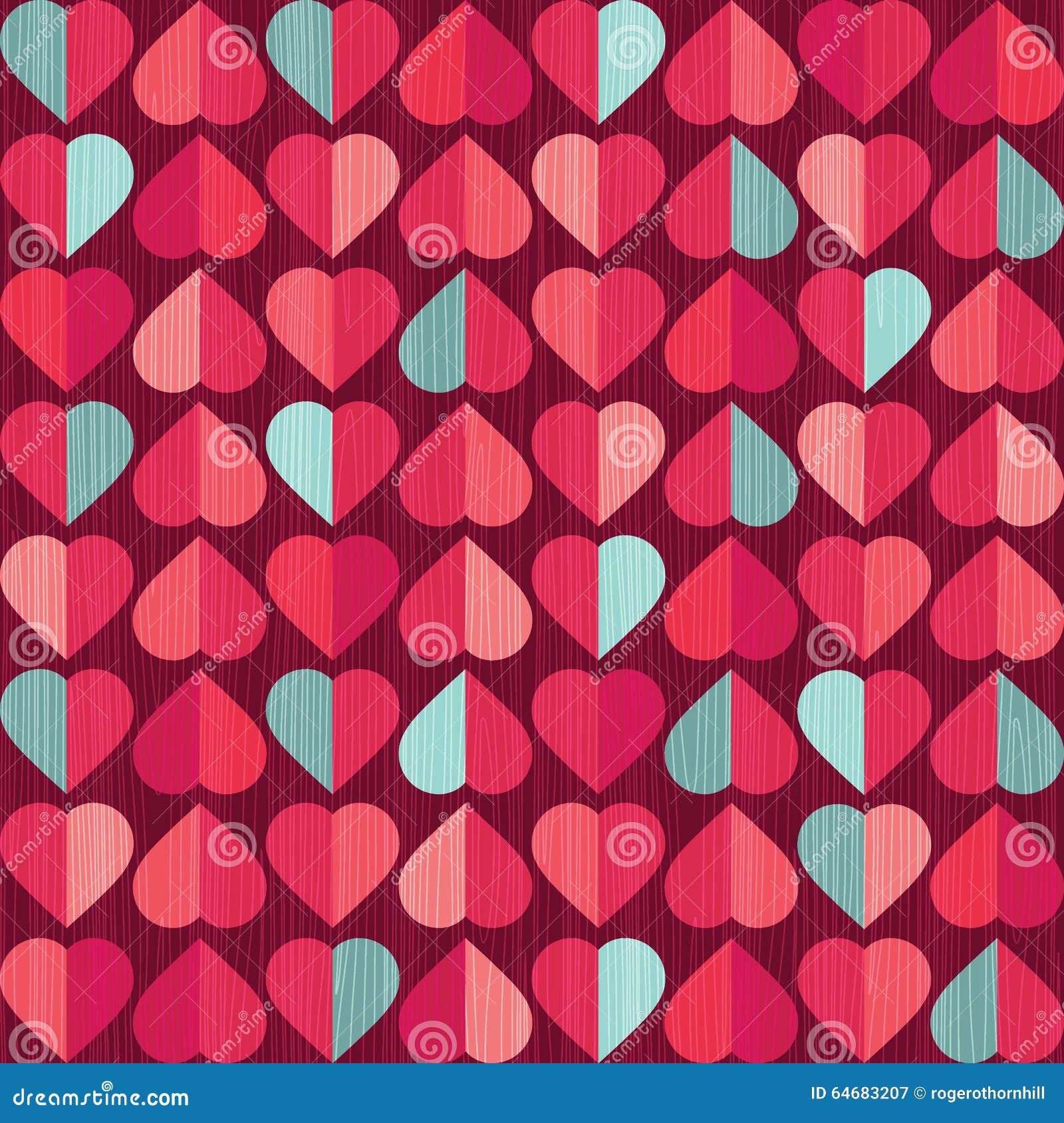 Valentines Day Retro Heart Pattern Stock Vector - Illustration of greeting, heart ...1300 x 1390