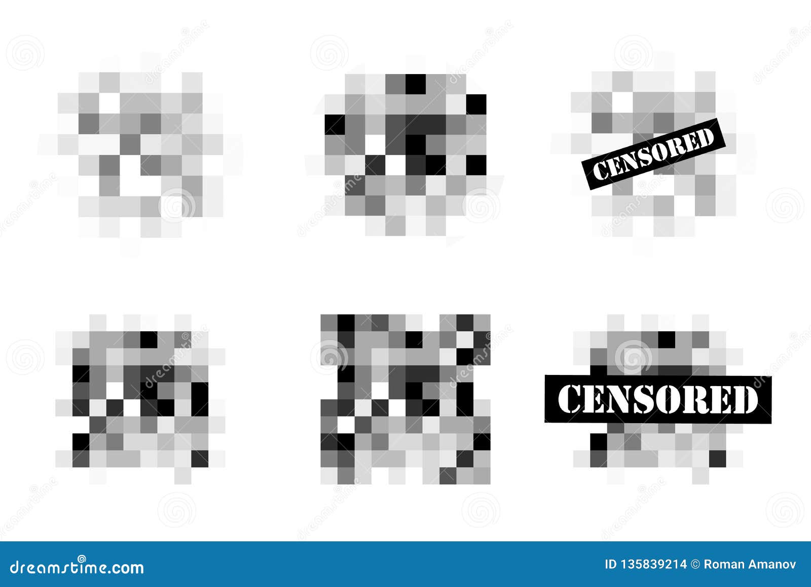 Censored Vector Template Pixel Censor Sign Stock Vector Illustration Of Print Data