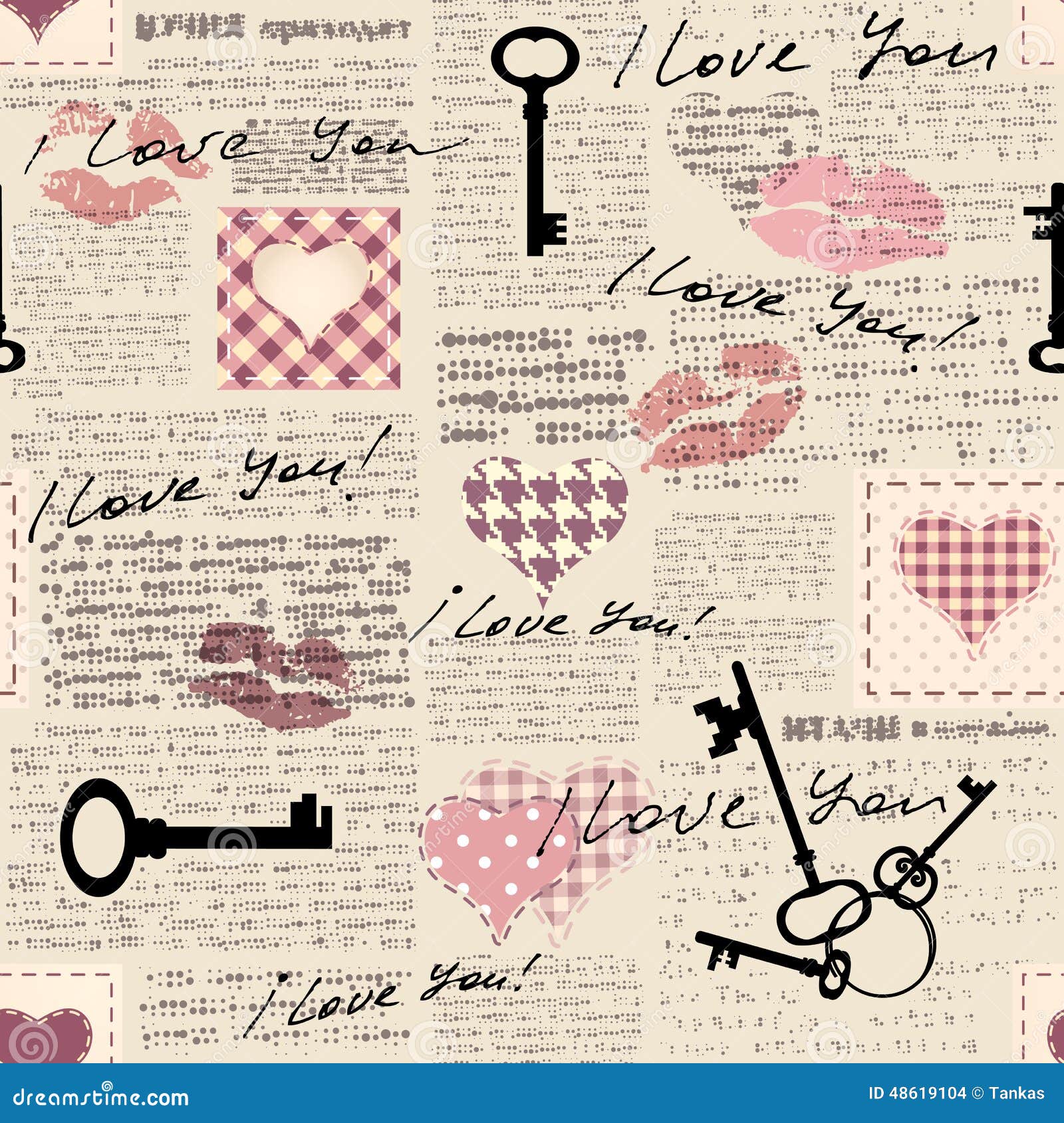 Pink Scrapbook Background With Heart Stock Illustration - Download