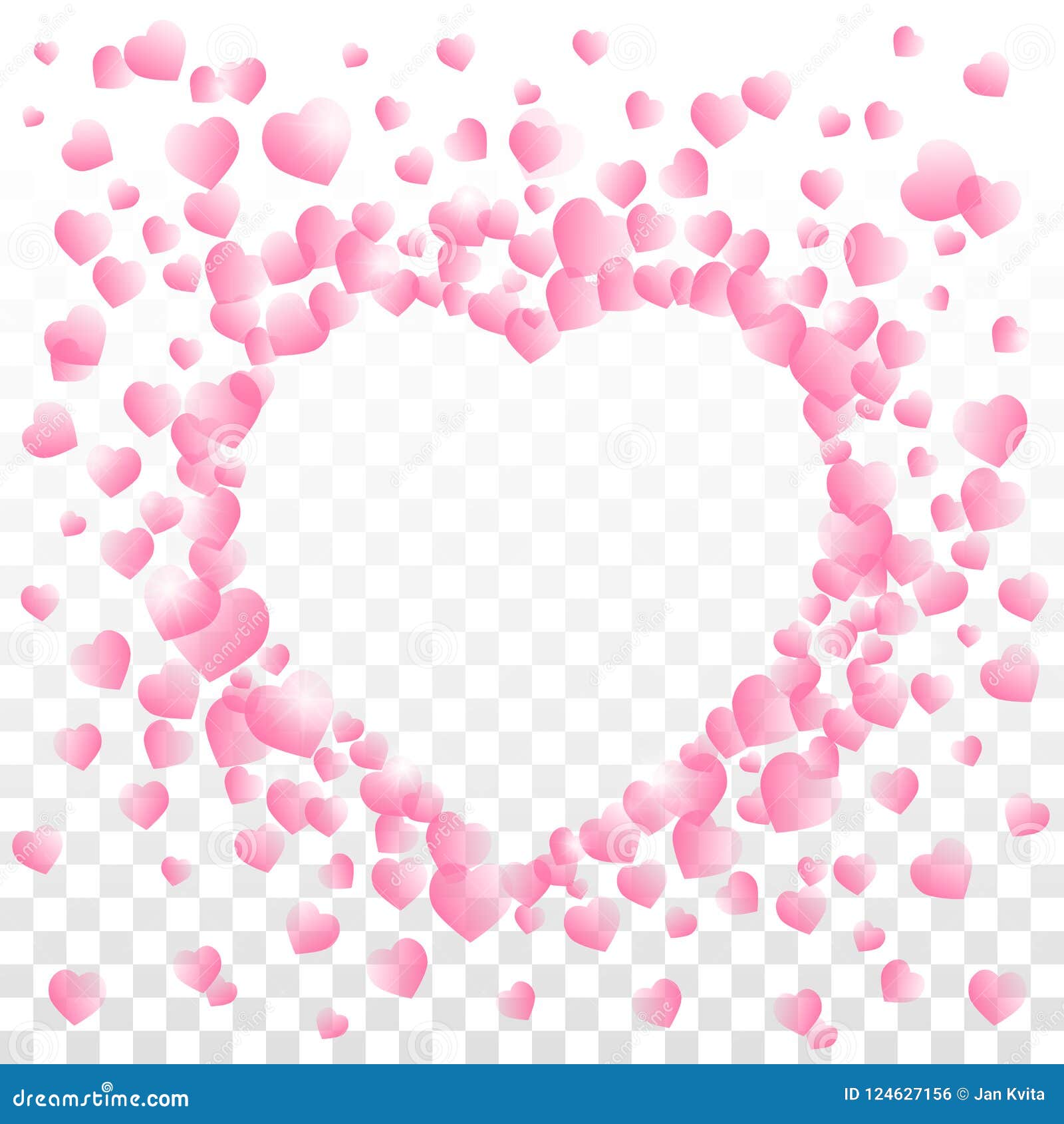Valentines Day Vector with a Heart Sign Composed of Small Pink Shaded Hearts  on Transparent Background. Stock Vector - Illustration of cute, hearts:  124627156