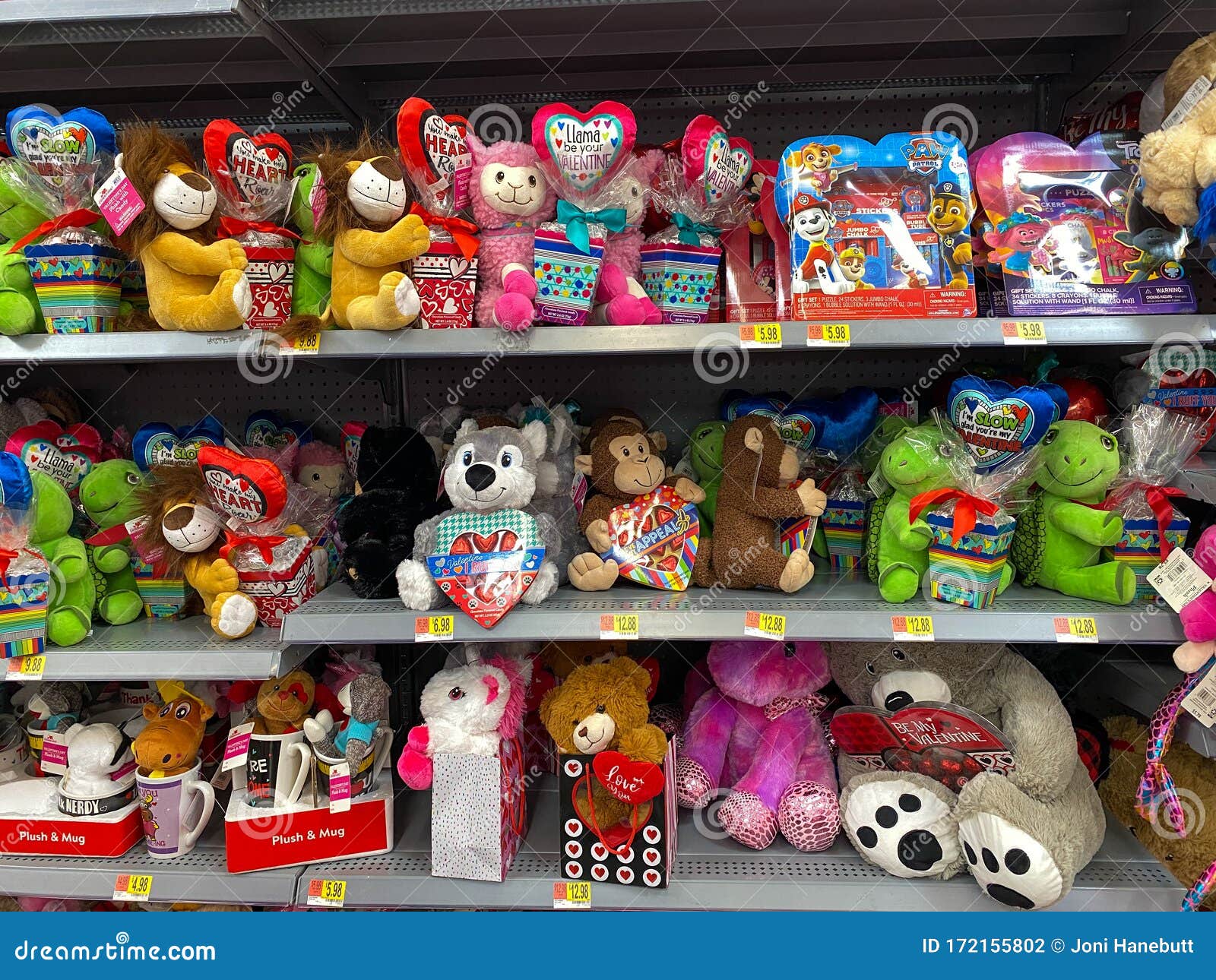 A Valentines Display at Walmart of Stuffed Animals with Hearts Editorial  Photography - Image of fluffy, child: 172155802