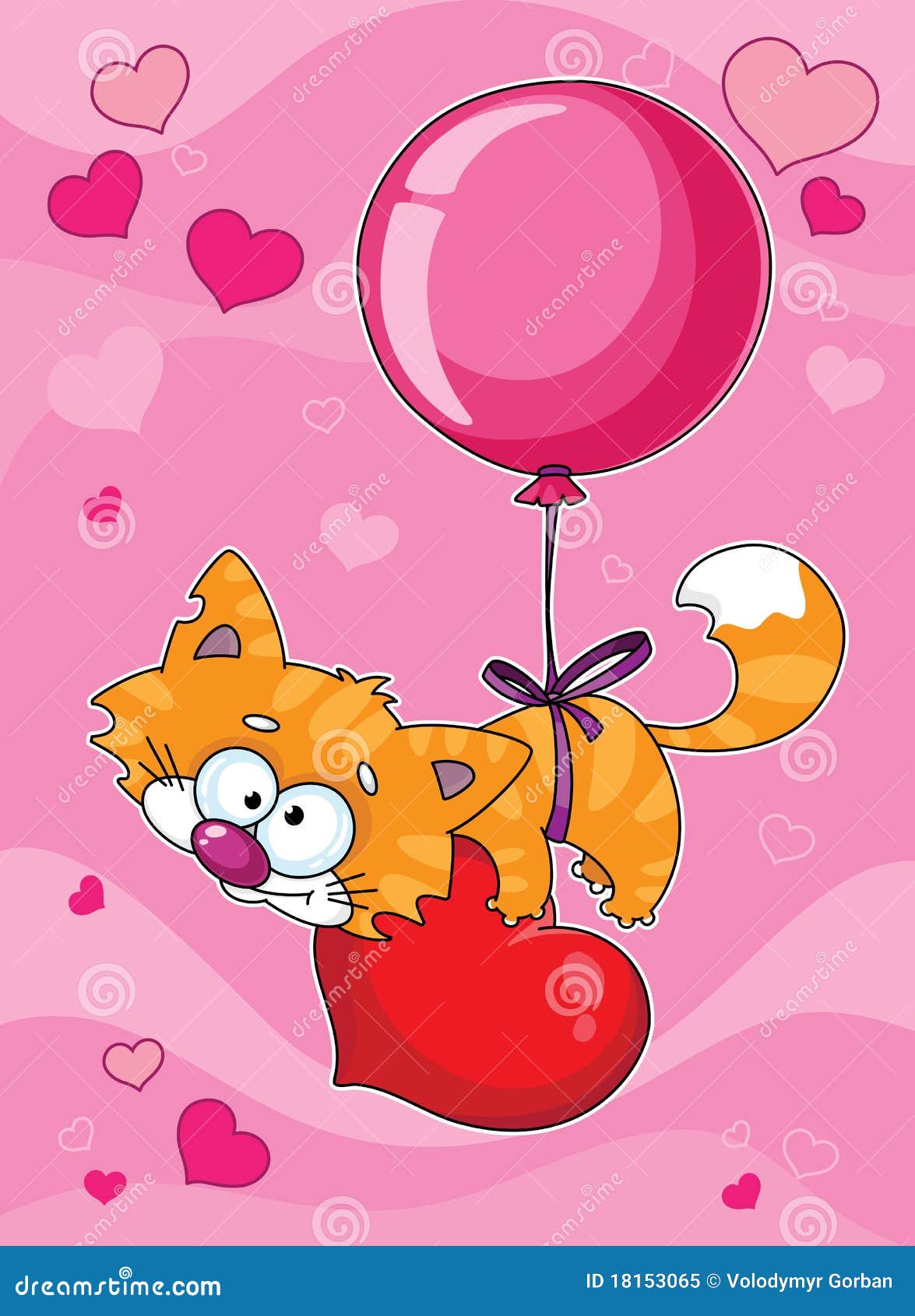 Valentines kitten stock vector. Illustration of animal - 18153065