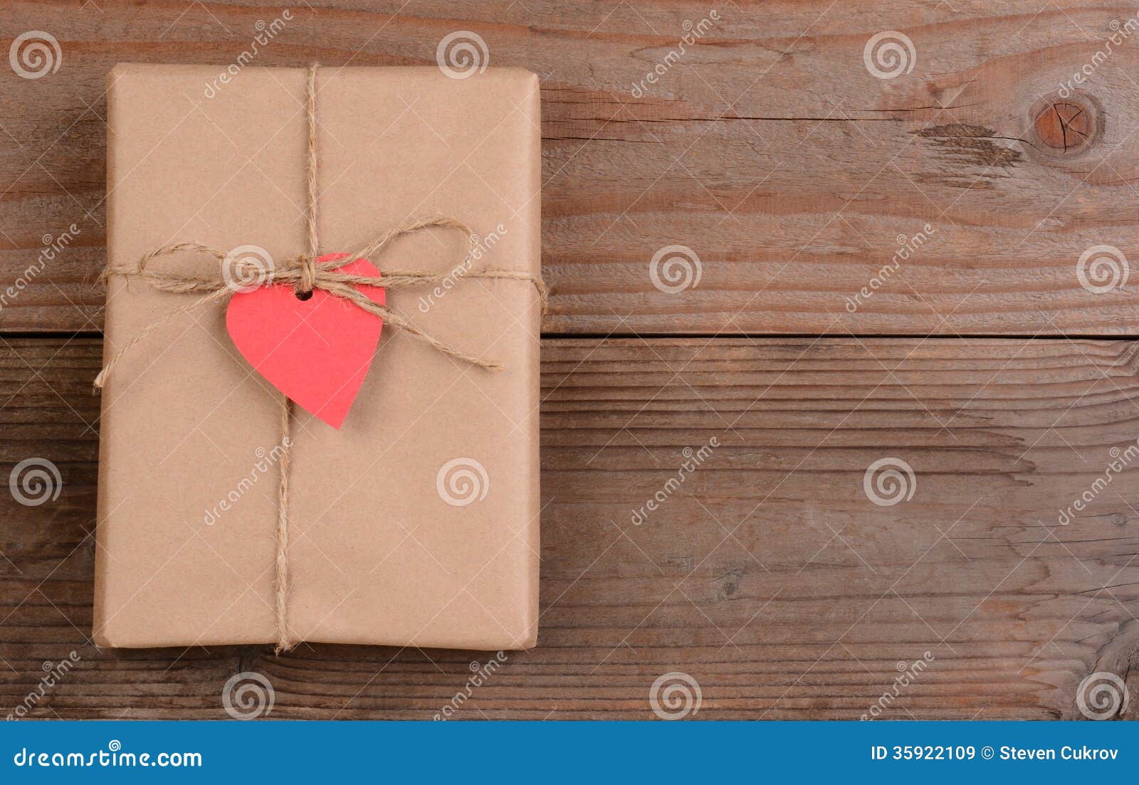 Valentines Package with Heart Tag Stock Image Image of gift