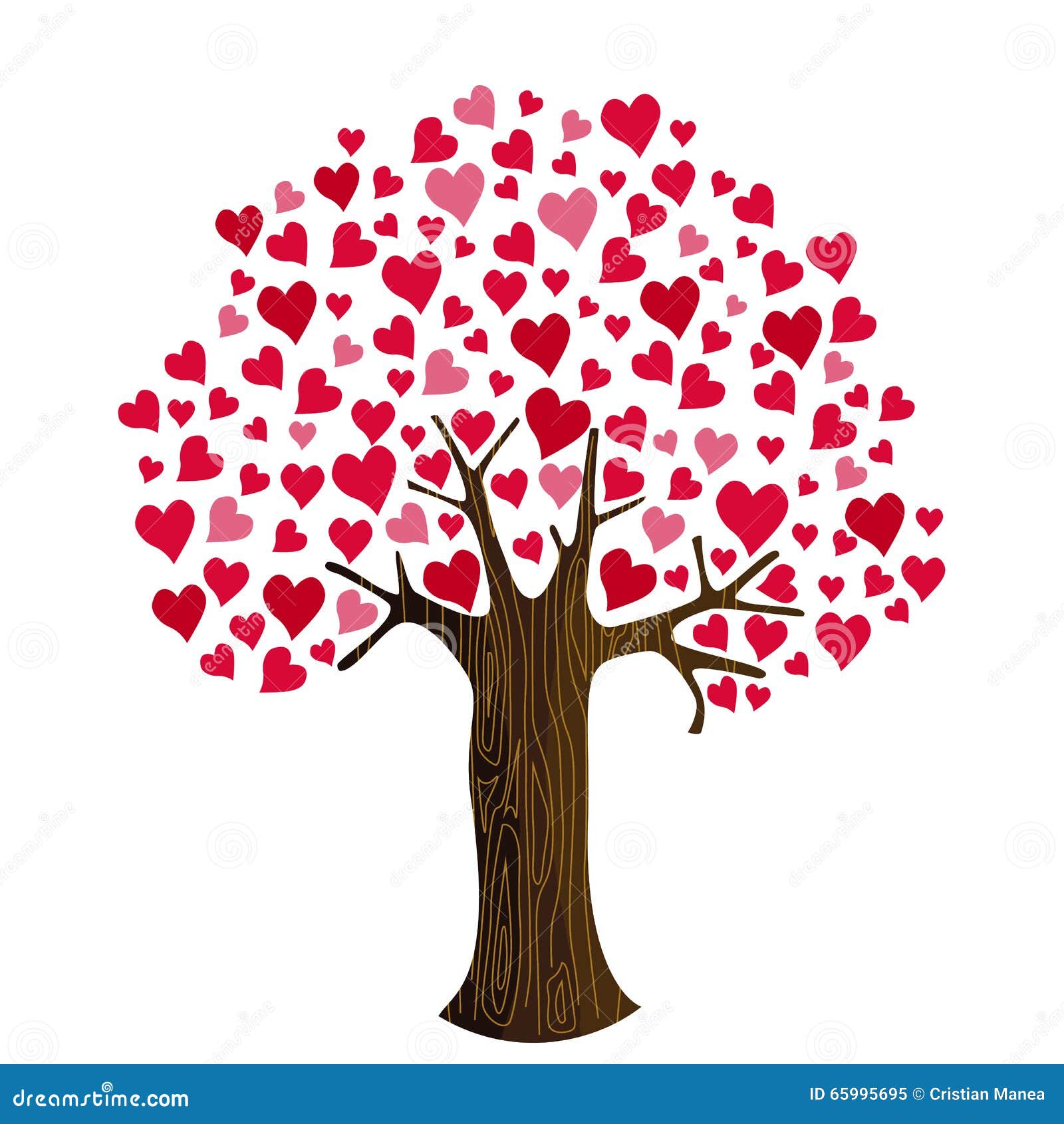 Valentinstag Herzen Auf Baum Clipart Vektor Abbildung Illustration Von Baum Herzen