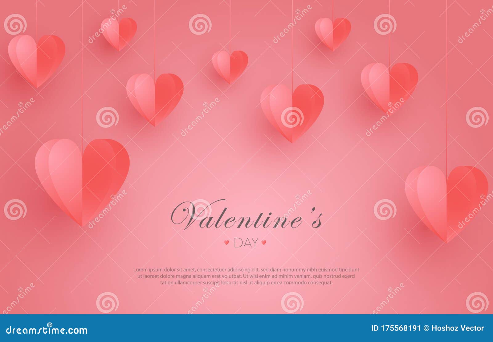 Valentinstag Illustration Mit Hangenden Origamiherzen Kann Fur Hintergrundbild Hintergrund Flyer Poster Broschure Banner Verw Vektor Abbildung Illustration Von Broschure Illustration