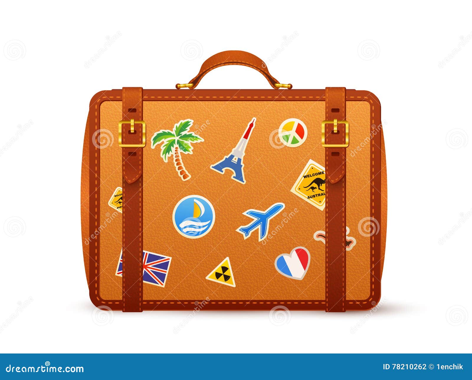 Sticker Vacances Valise bagages bagage de voyage Valise-Vector