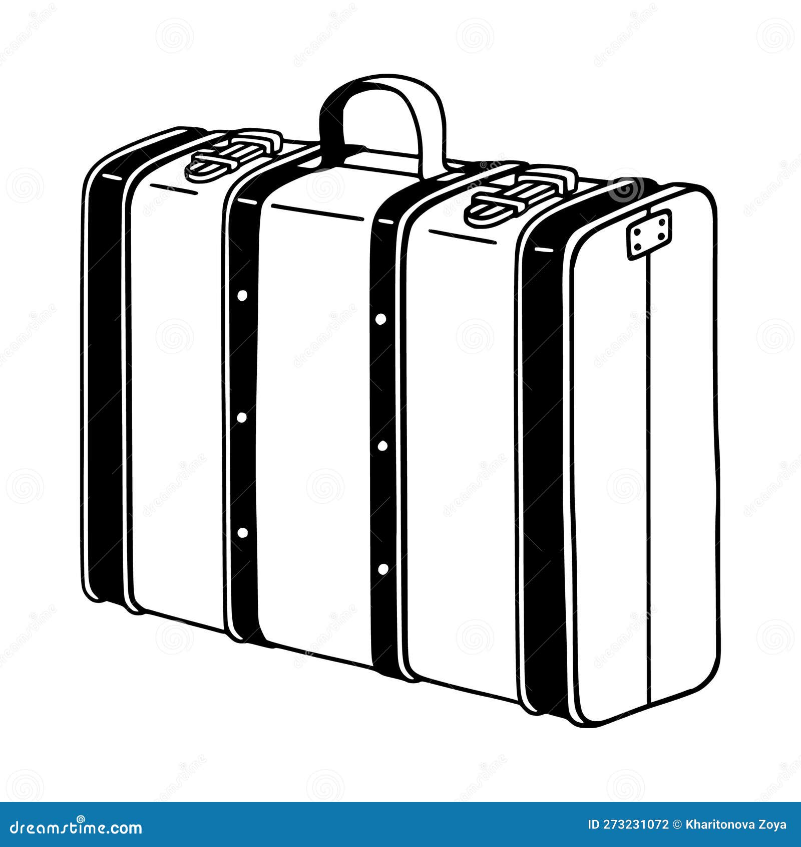 Valise Rétro. Illustration Vectorielle à Main. Illustration de Vecteur -  Illustration du tableau, cuir: 273231072