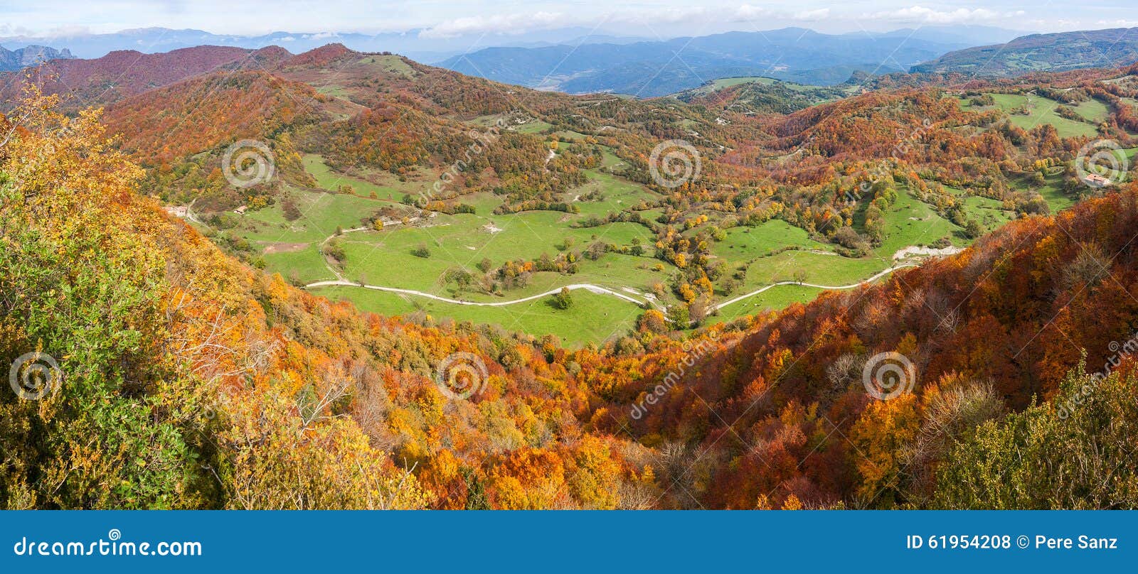 vall d'en bas fall landscape in catalonia