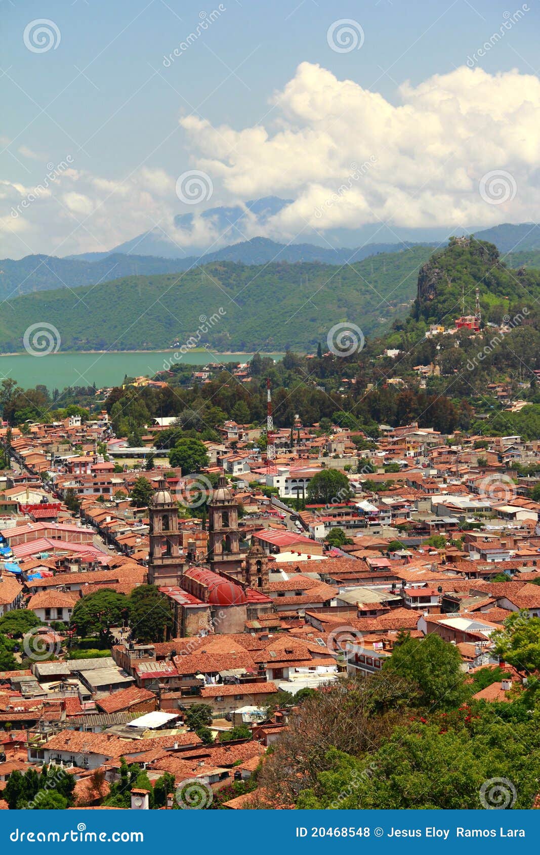 tile roofs of the city of valle de bravo, mexico iii
