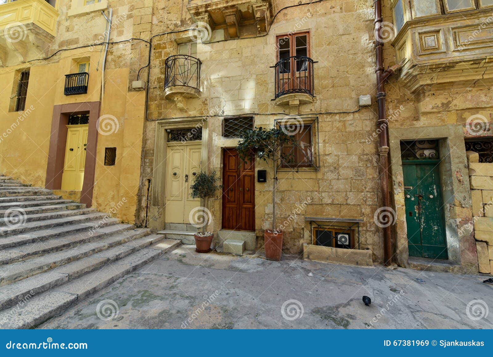 Valletta Malta Residential Area Stock Image Image of history