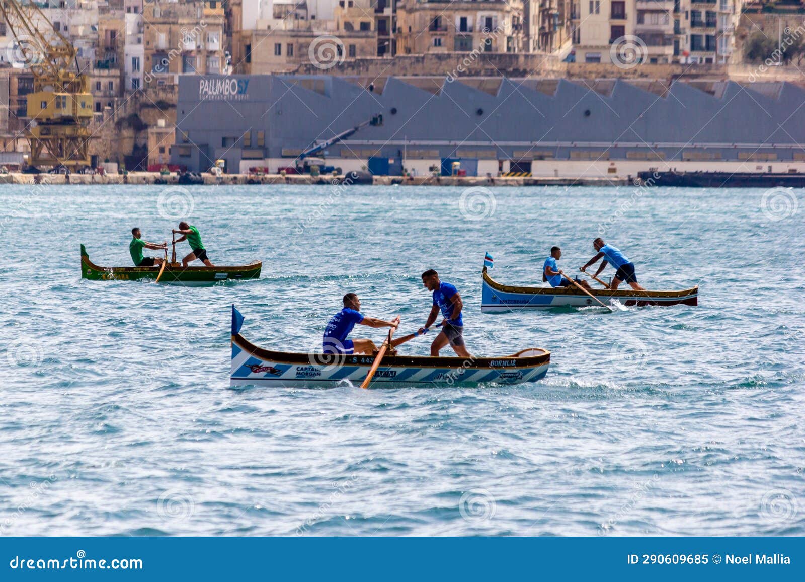 The Maltese rowing Regatta editorial image. Image of coastline 290609685