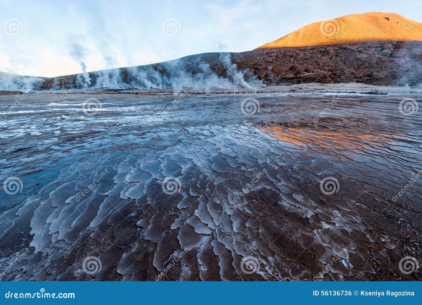 valley geysers at el tatio, northern chile, atacama