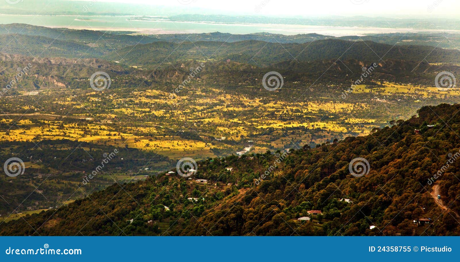 Valley landscape stock image. Image of nature, hills 24358755