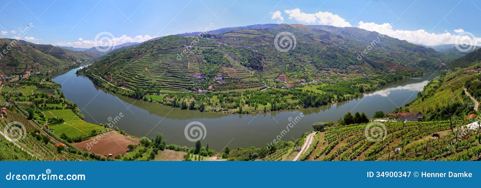 valley of river douro with vineyards near mesao frio portugal