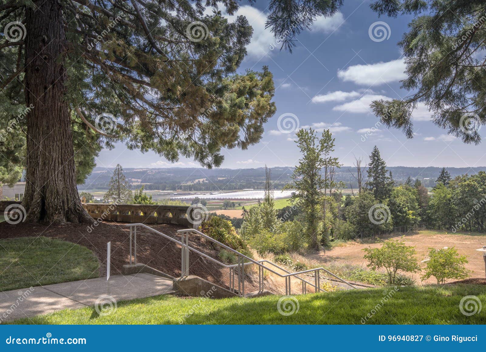 Valley View from Mt. Angel Abbey Grounds Oregon. Stock Image Image of
