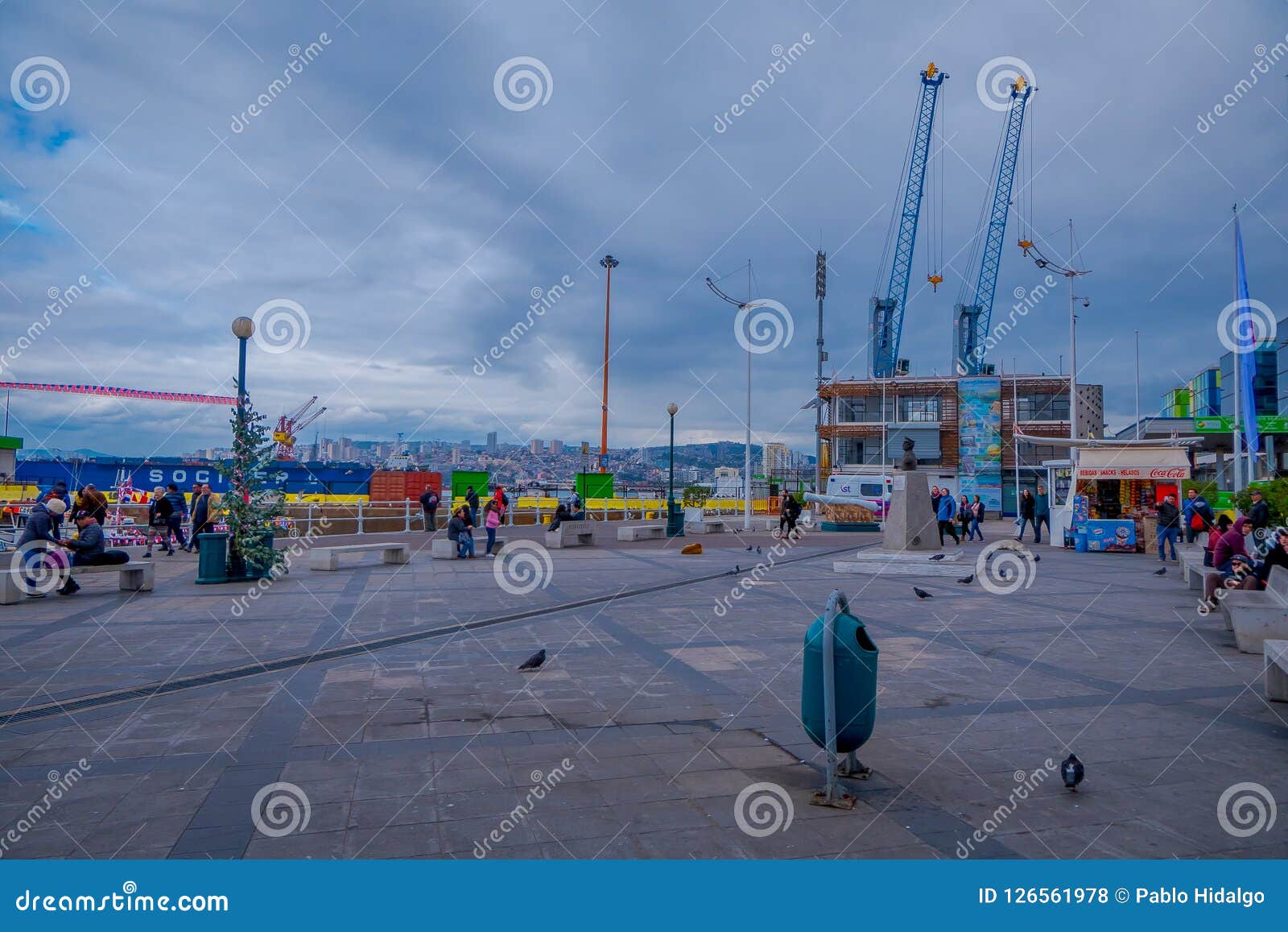 VALPARAISO, CHILE - SEPTEMBER, 15, 2018: Port of Valparaiso. Valparaiso ...