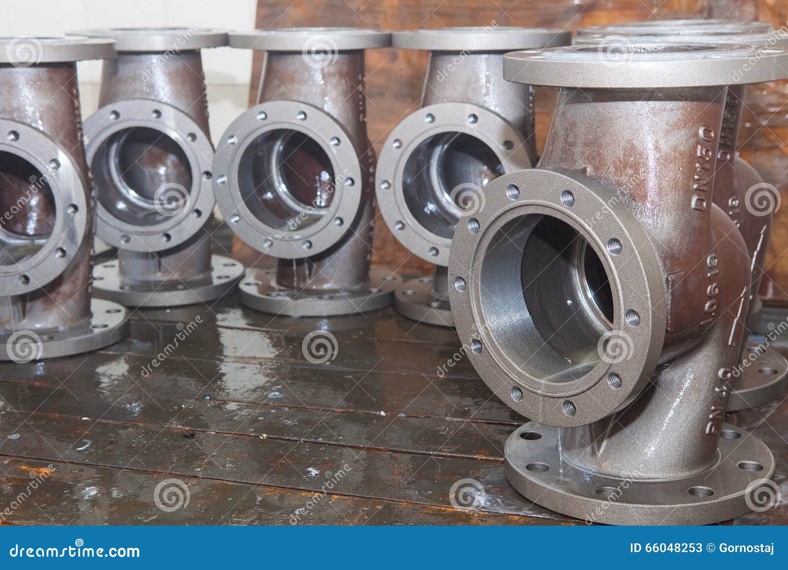 Valve Bodies during Water Cleanig Stock Image Image of casted