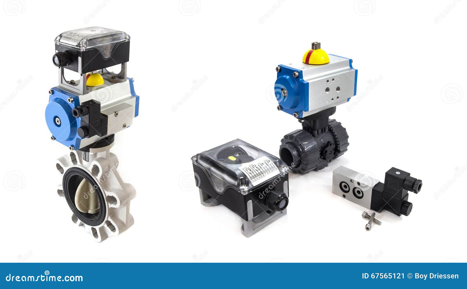 Valves and actuators stock image. Image of machine, hdpe 67565121