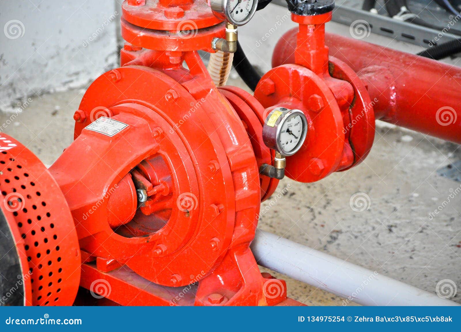 Valves in a Factory Where the Pressure System is Controlled Stock Photo Image of control
