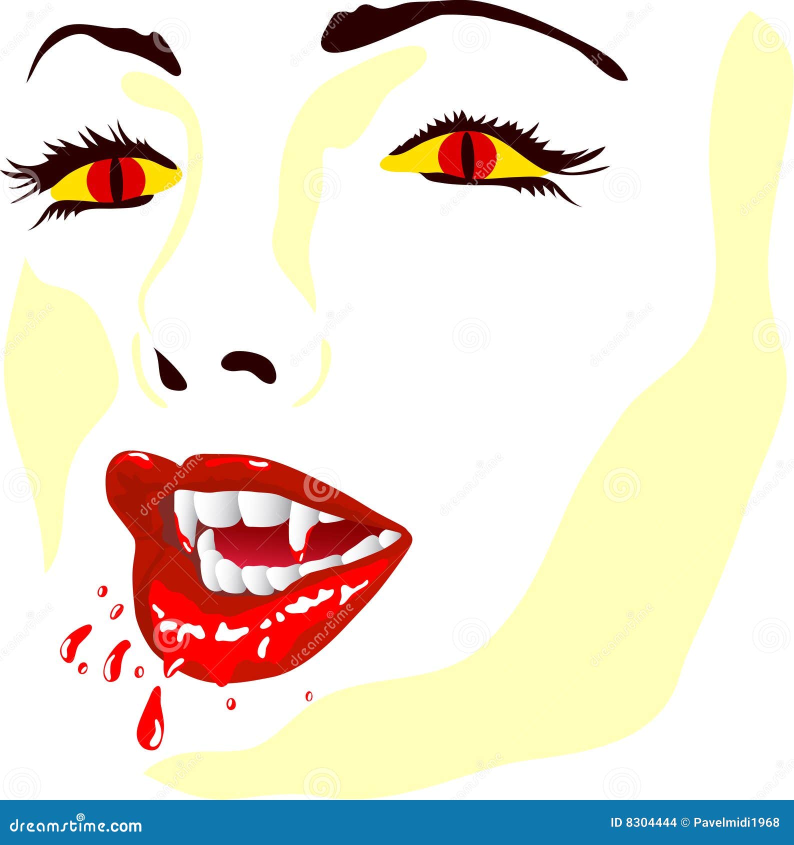 Vamp face stock vector. Illustration of hell, halloween - 8304444