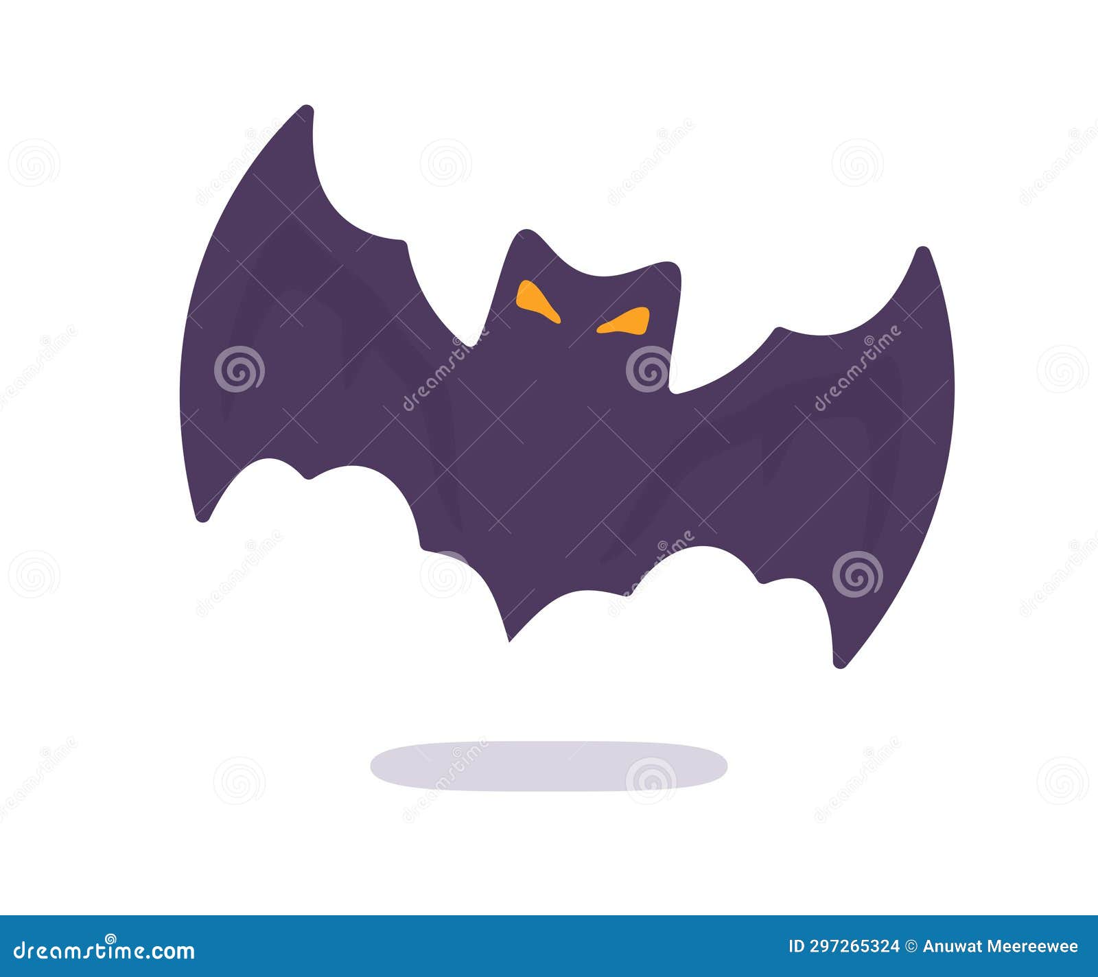 Vampire Bat Cartoon Scary Ghost Bat Blood on Halloween Stock Vector