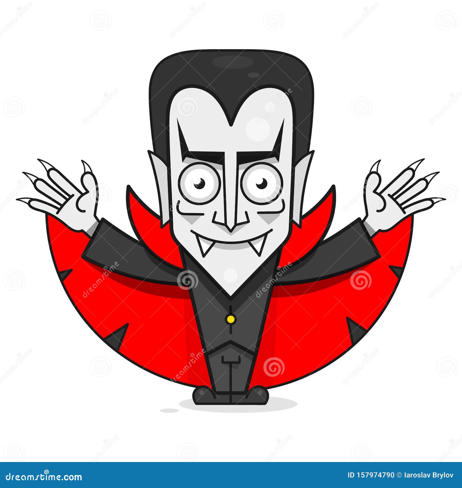 Vampire Character. Funny Vector Illustration. Cute Cartoon Scary Funny ...