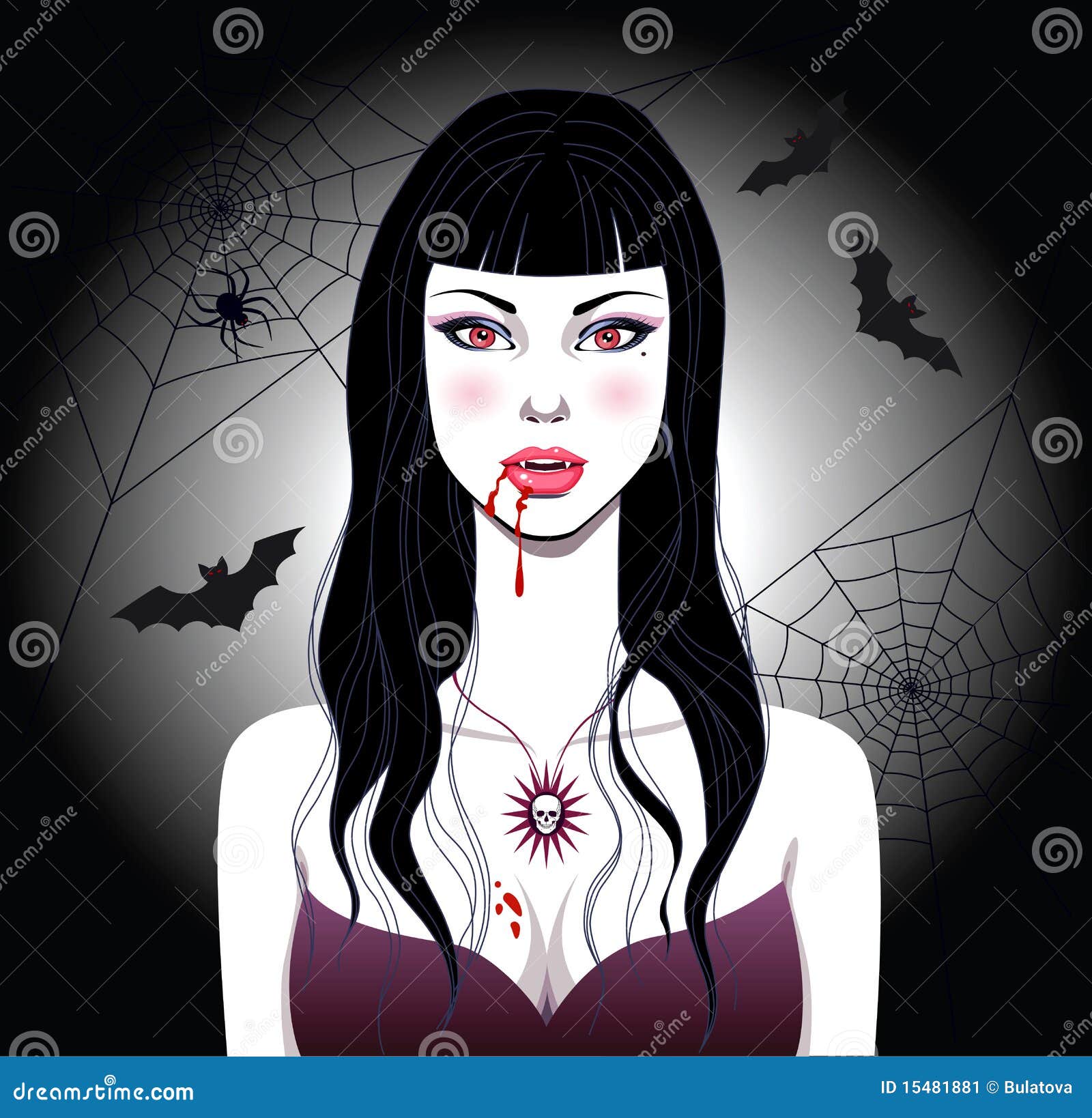 Vampire girl stock vector. Illustration of character - 15481881