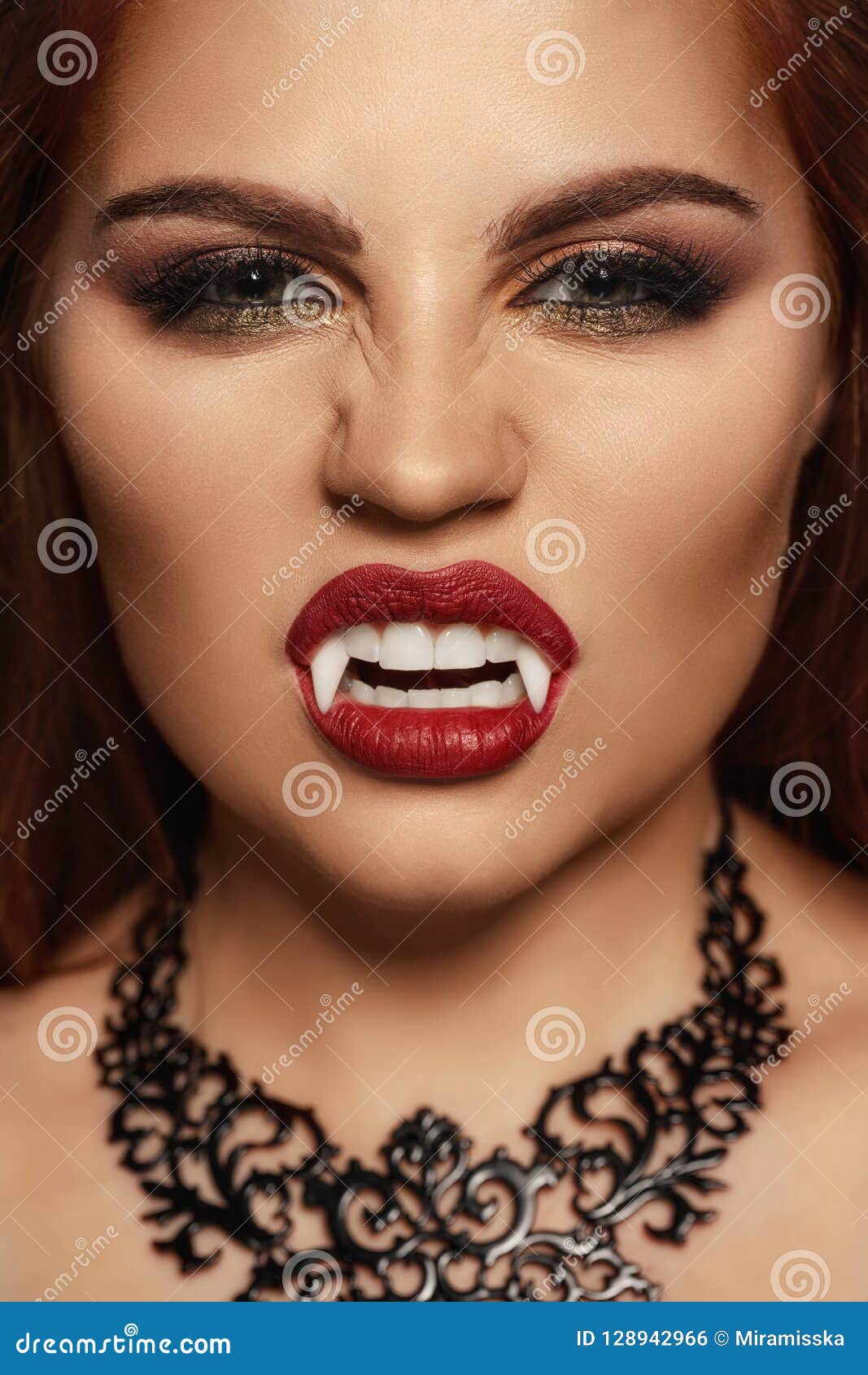 Vampire Halloween Woman. Beauty Vampire Girl Portrait Stock Photo ...