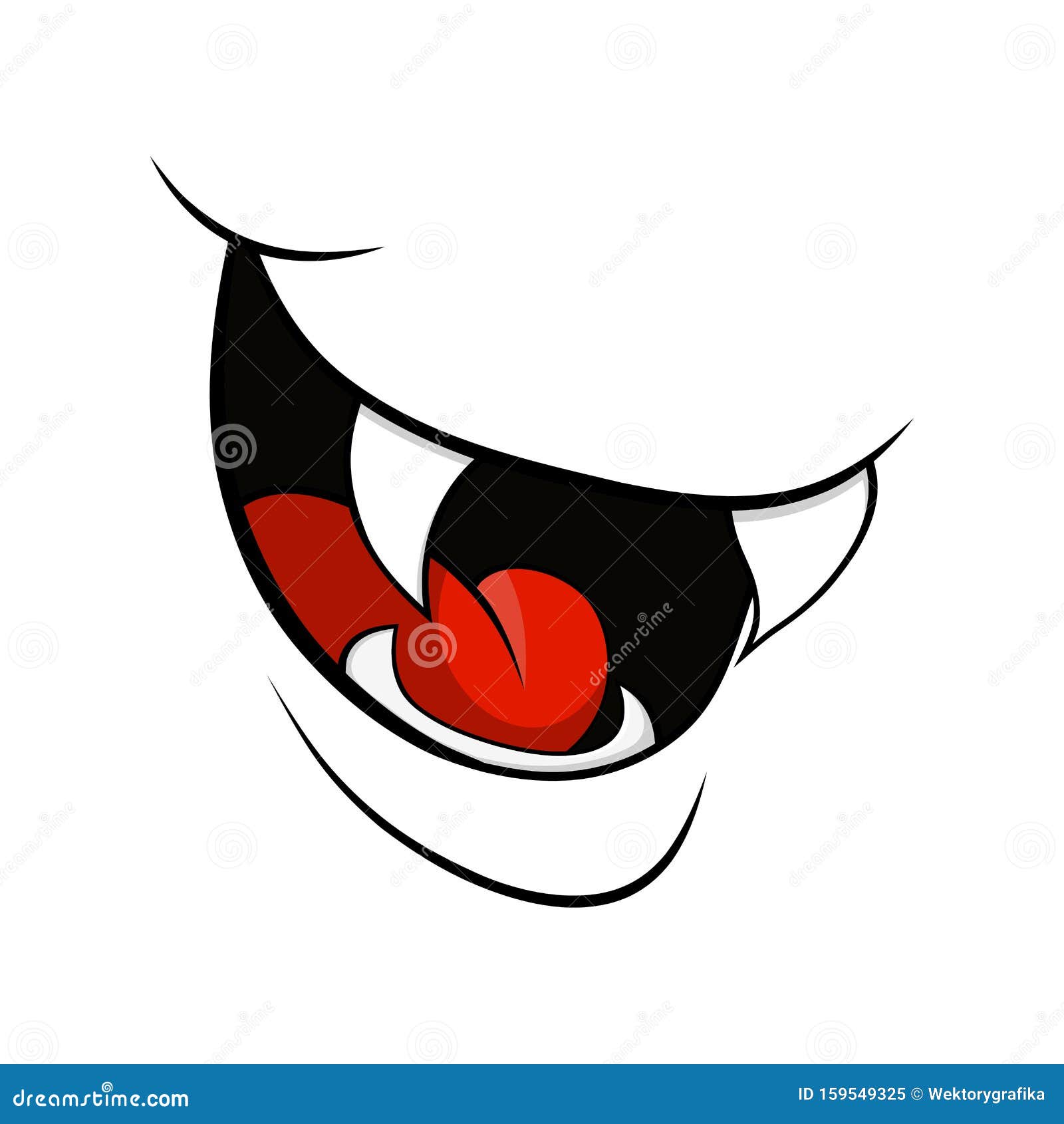 vampire mouth fang smile  on white background