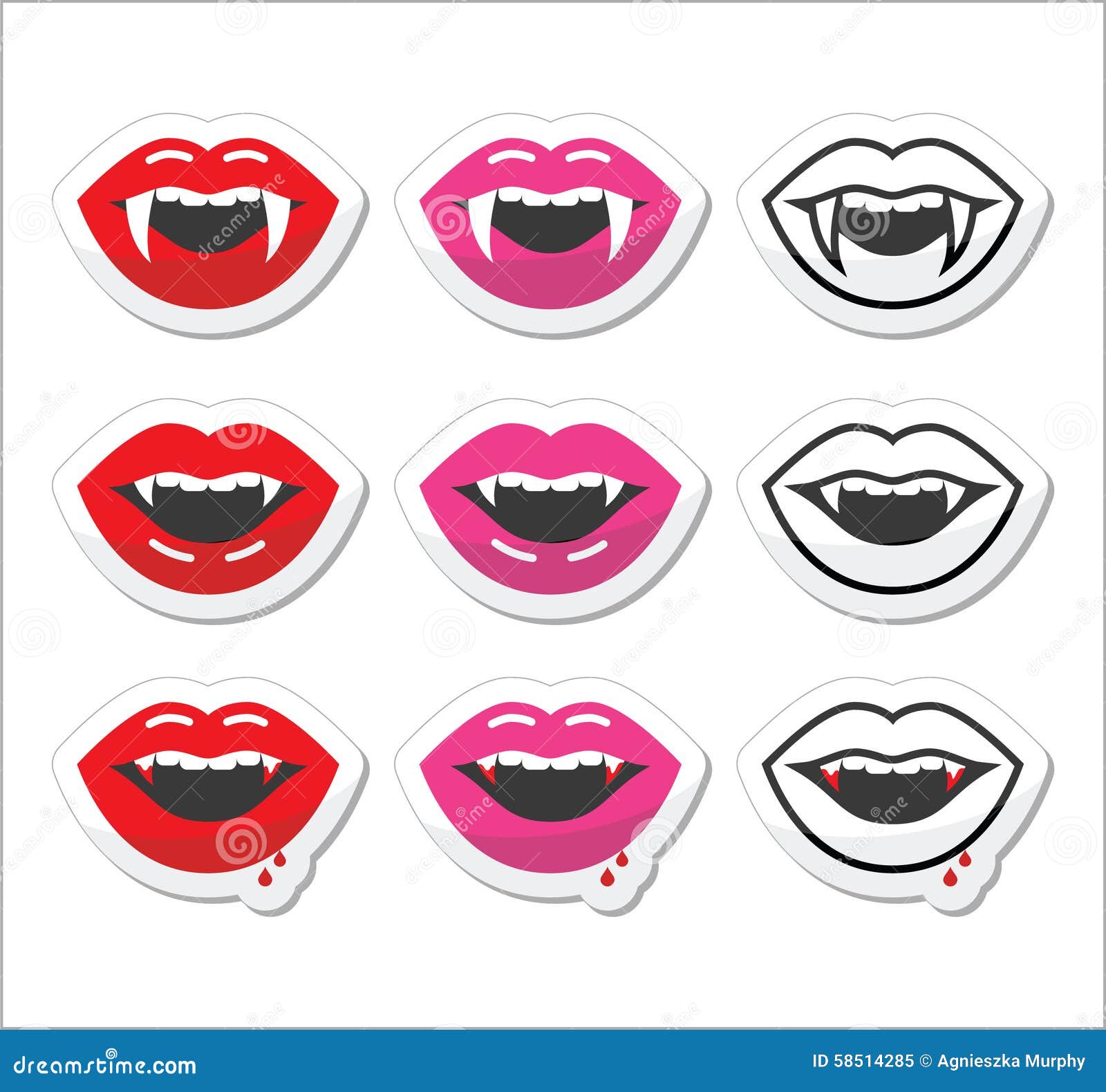 black and white cartoon vampire mouth 12408117 Vector Art at Vecteezy