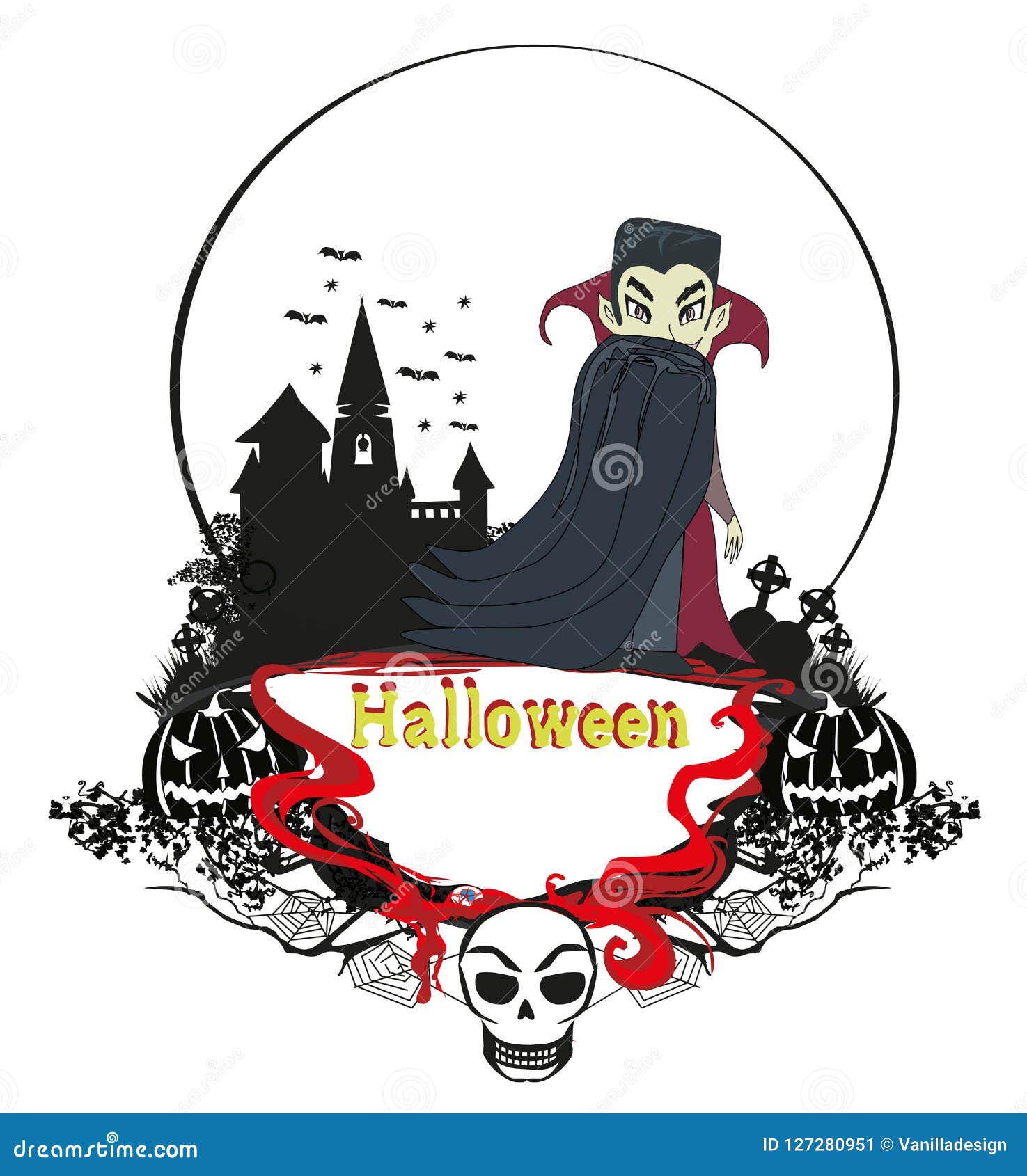 vampire night halloween card