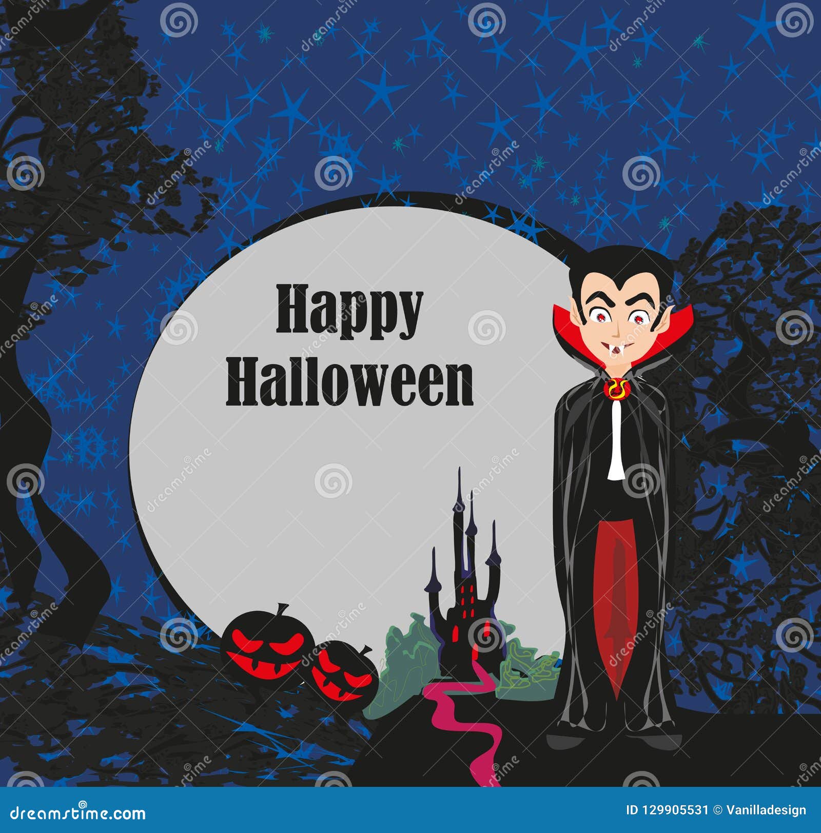 vampire night halloween card