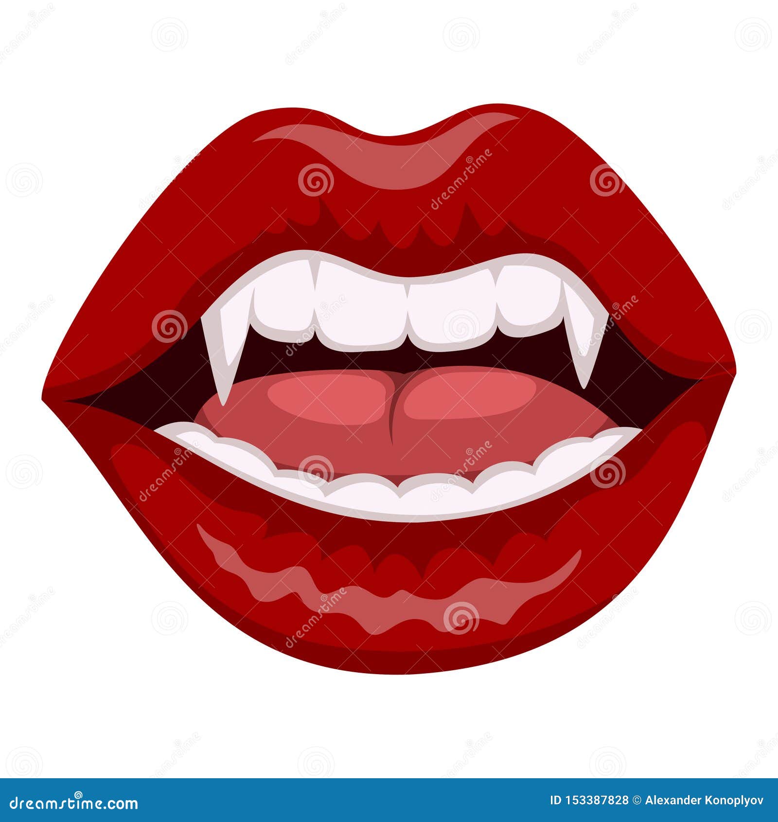Vampire Red Lips Icon, Evil and Fear Symbol Stock Vector - Illustration ...