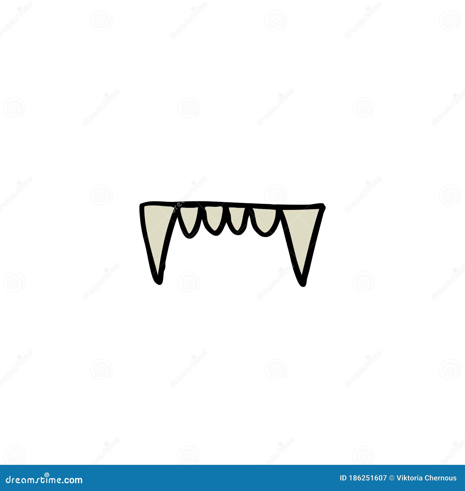 Vampire Teeth Doodle Icon, Vector Illustration Stock Illustration