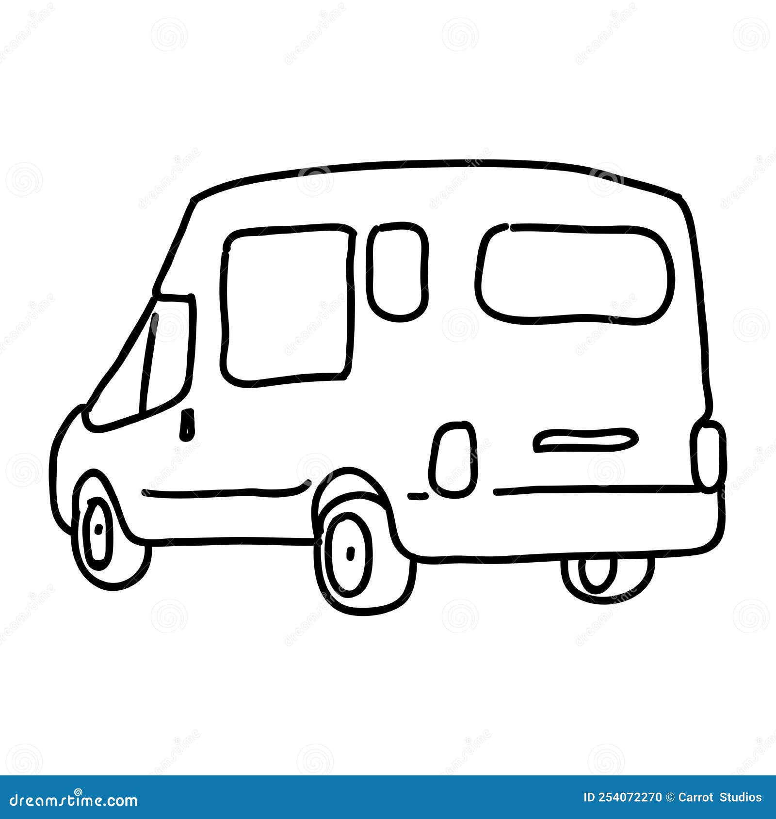 Van drawing stock vector. Illustration of design, hand - 254072270