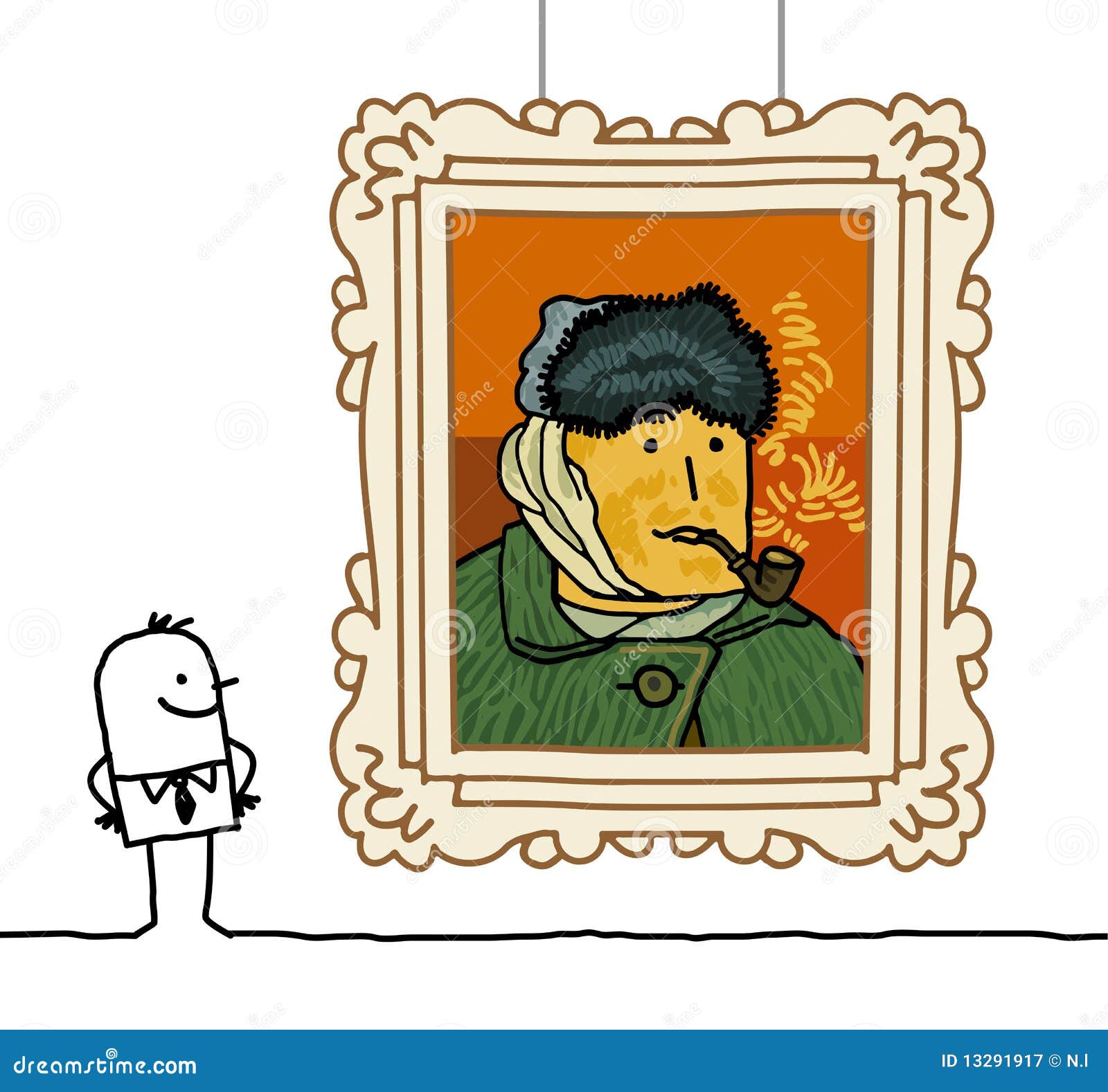 Van Gogh cartoon stock vector. Illustration of exhibition - 13291917