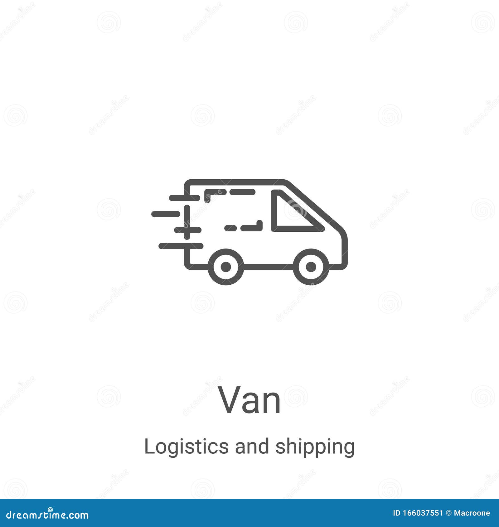 van icon  from logistics and shipping collection. thin line van outline icon  . linear  for use on