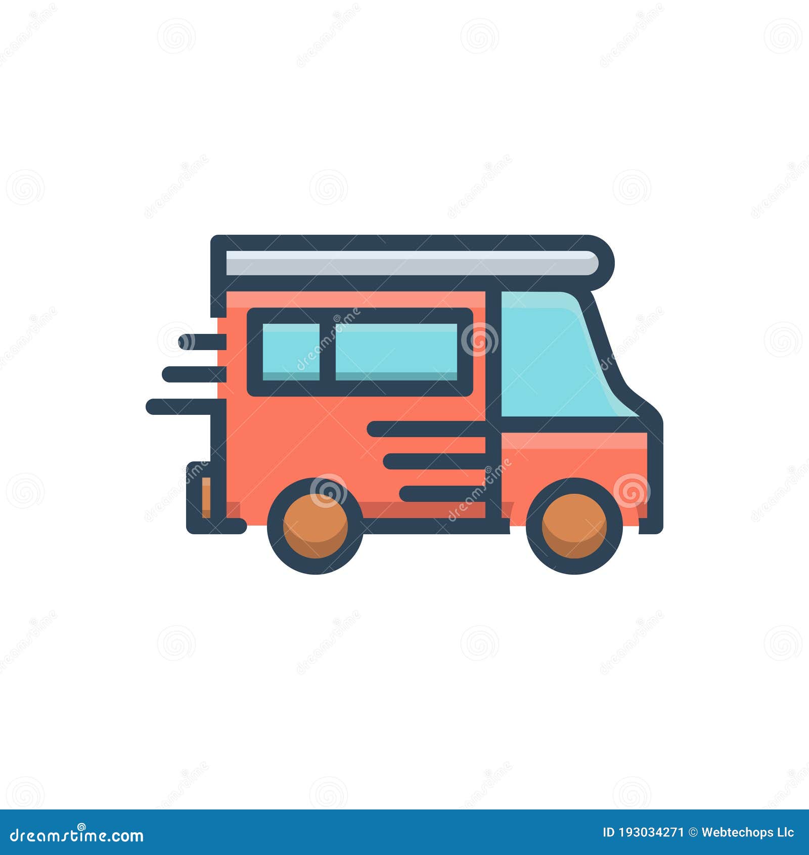 color  icon for van, vehicle and conveyance