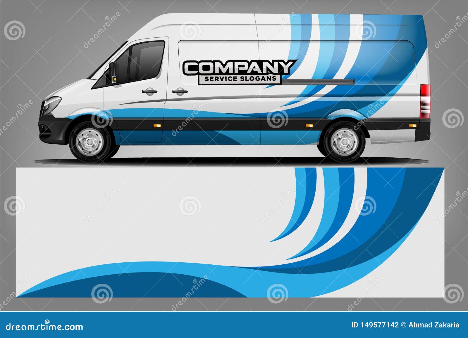 Van Wrap Design. Wrap, Sticker and Decal Design Stock Vector