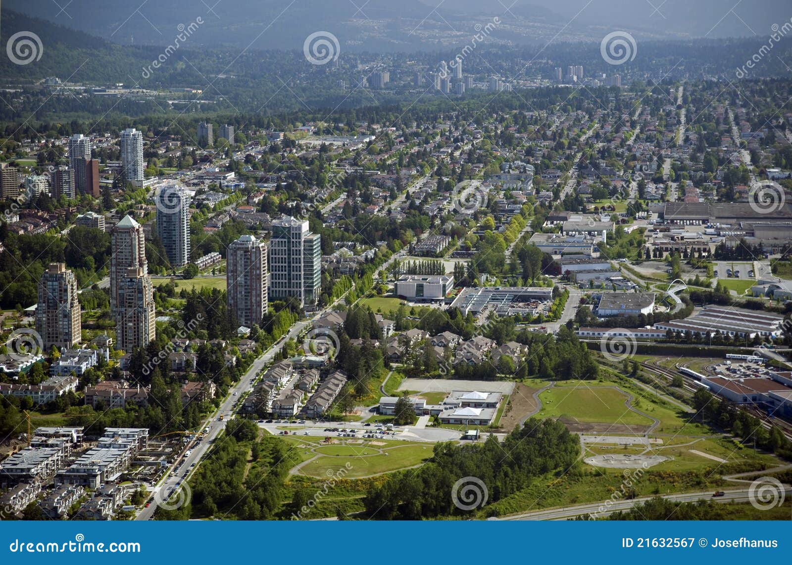 Vancouver Aerial Burnaby and New Westminster Stock Image Image of