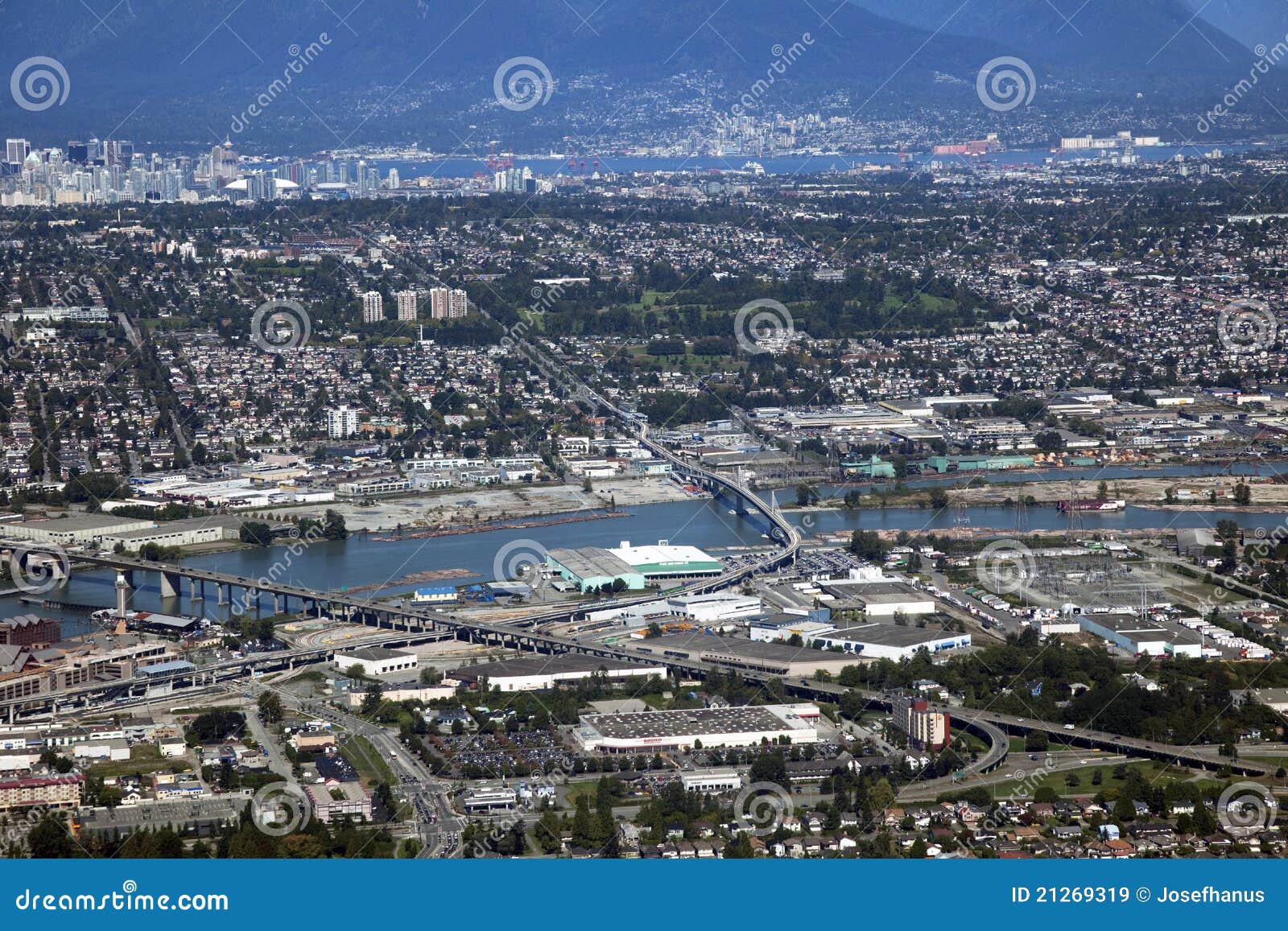 VancouverAntenne Richmond Und Fraser Fluss Stockbild Bild von