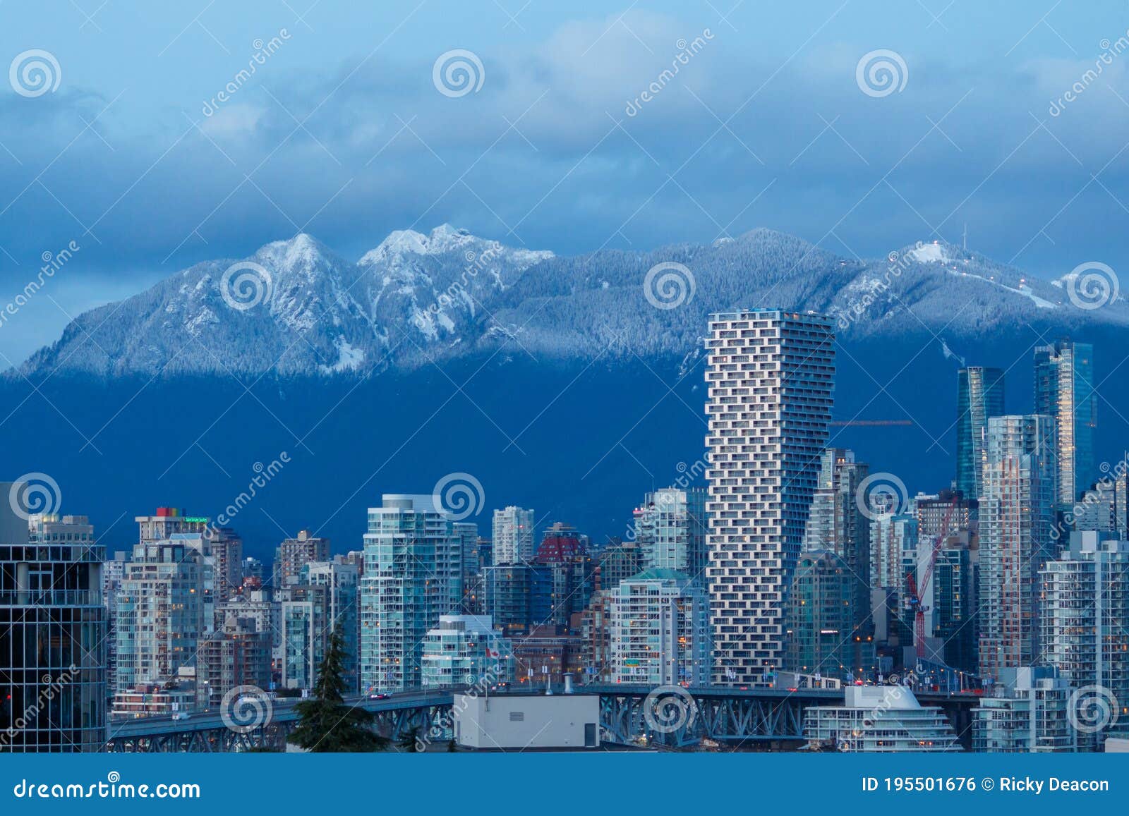 Vancouver, Canada Circa 2019 Downtown Vancouver and the Mountains